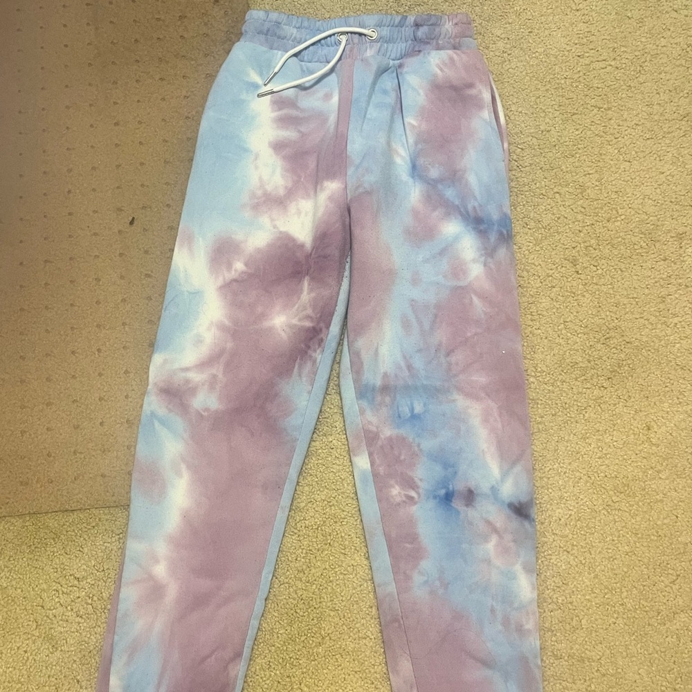 Streetwear Society Blue and Purple Tie-Dye Joggers